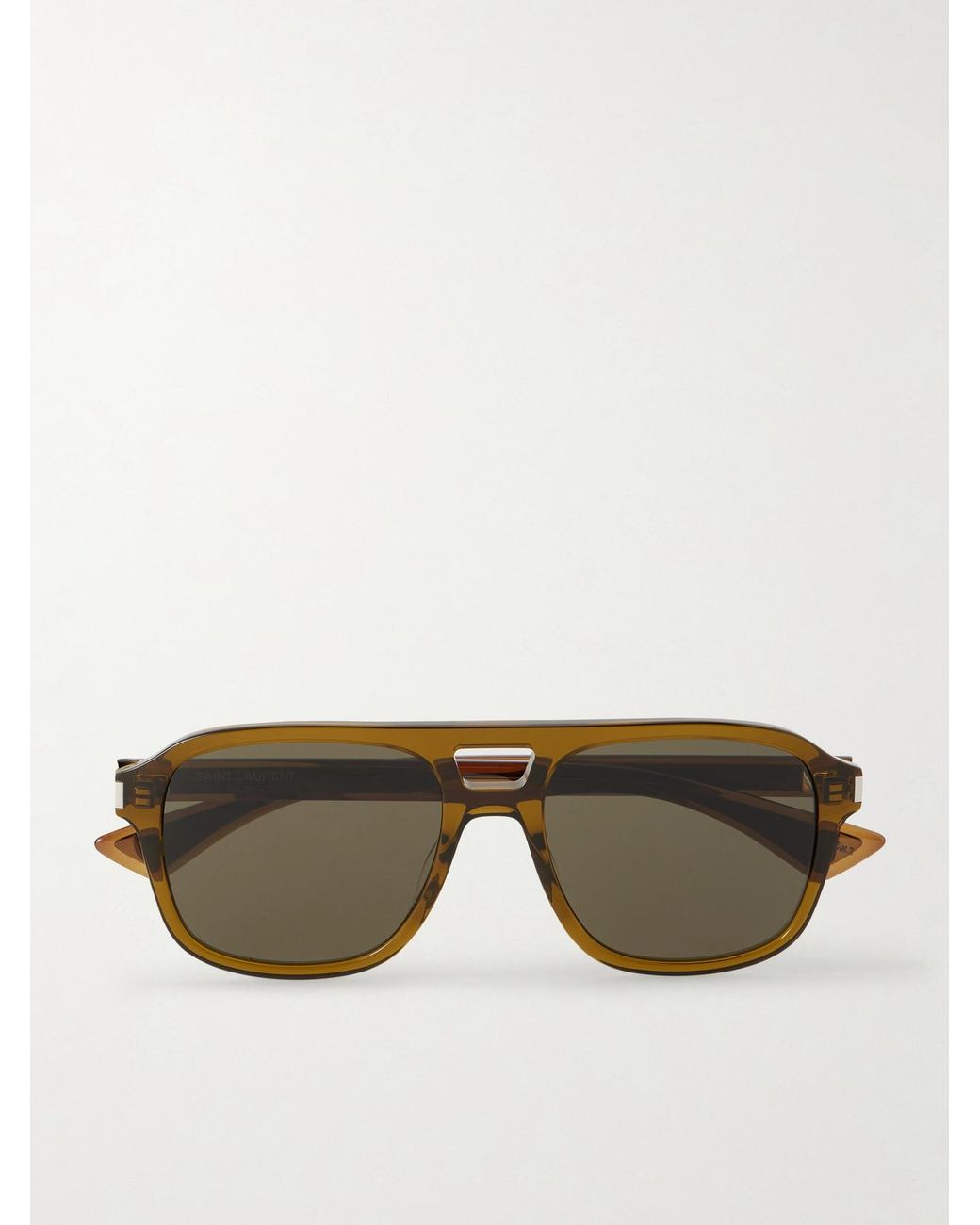 Saint Laurent Brown Aviator-Style Acetate Sunglasses
