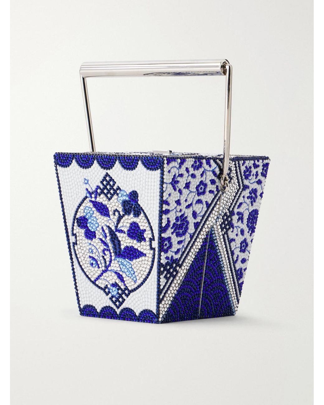 Judith Leiber Blue Dragon Take Away Box Crystal-Embellished-Tone Clutch
