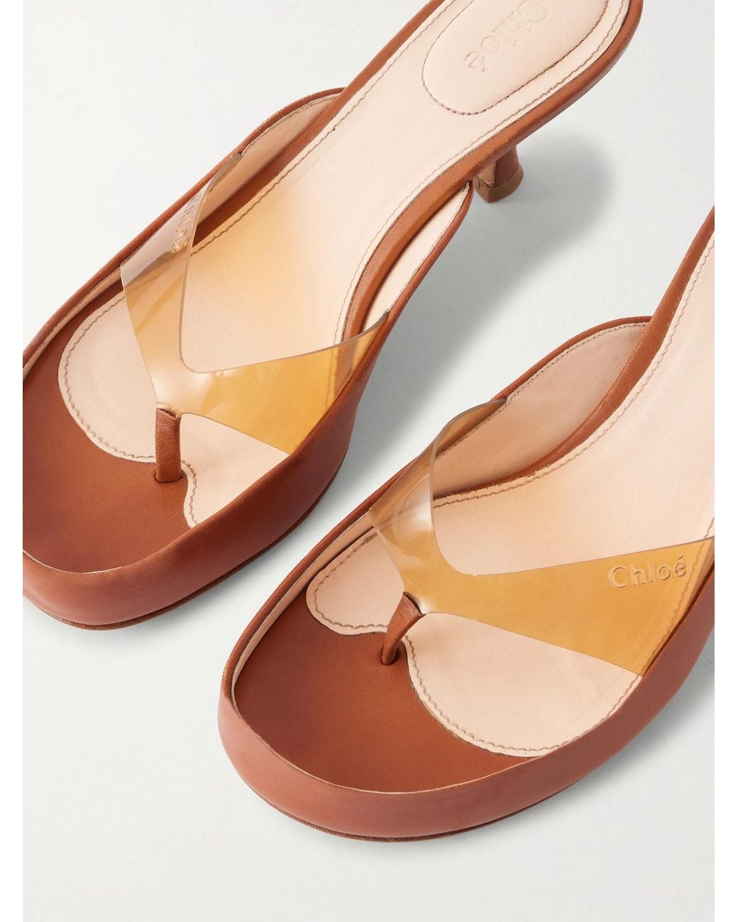Chloé Pink Junie Tpu And Leather Sandals