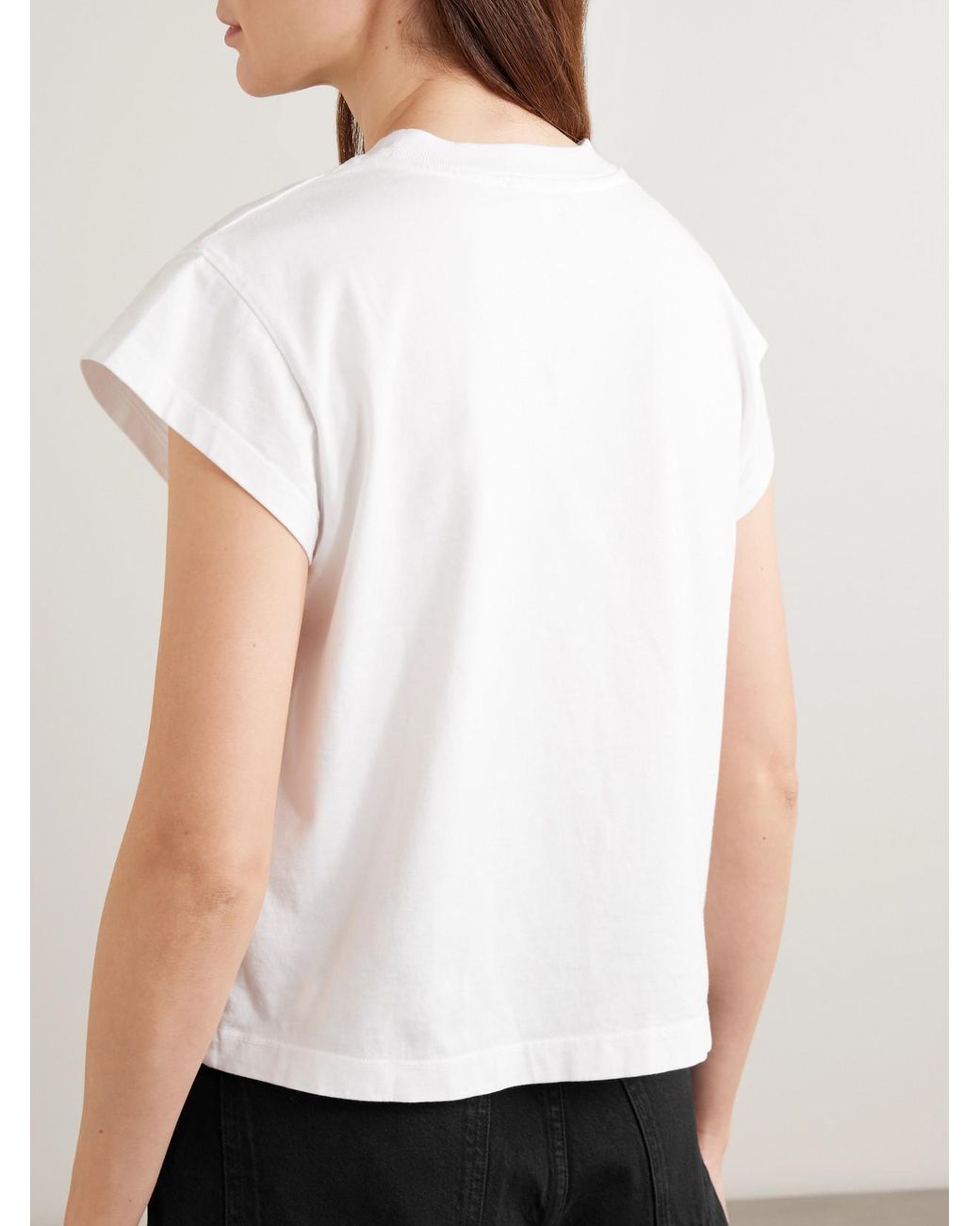 Agolde White Bryce Cotton-Jersey T-Shirt