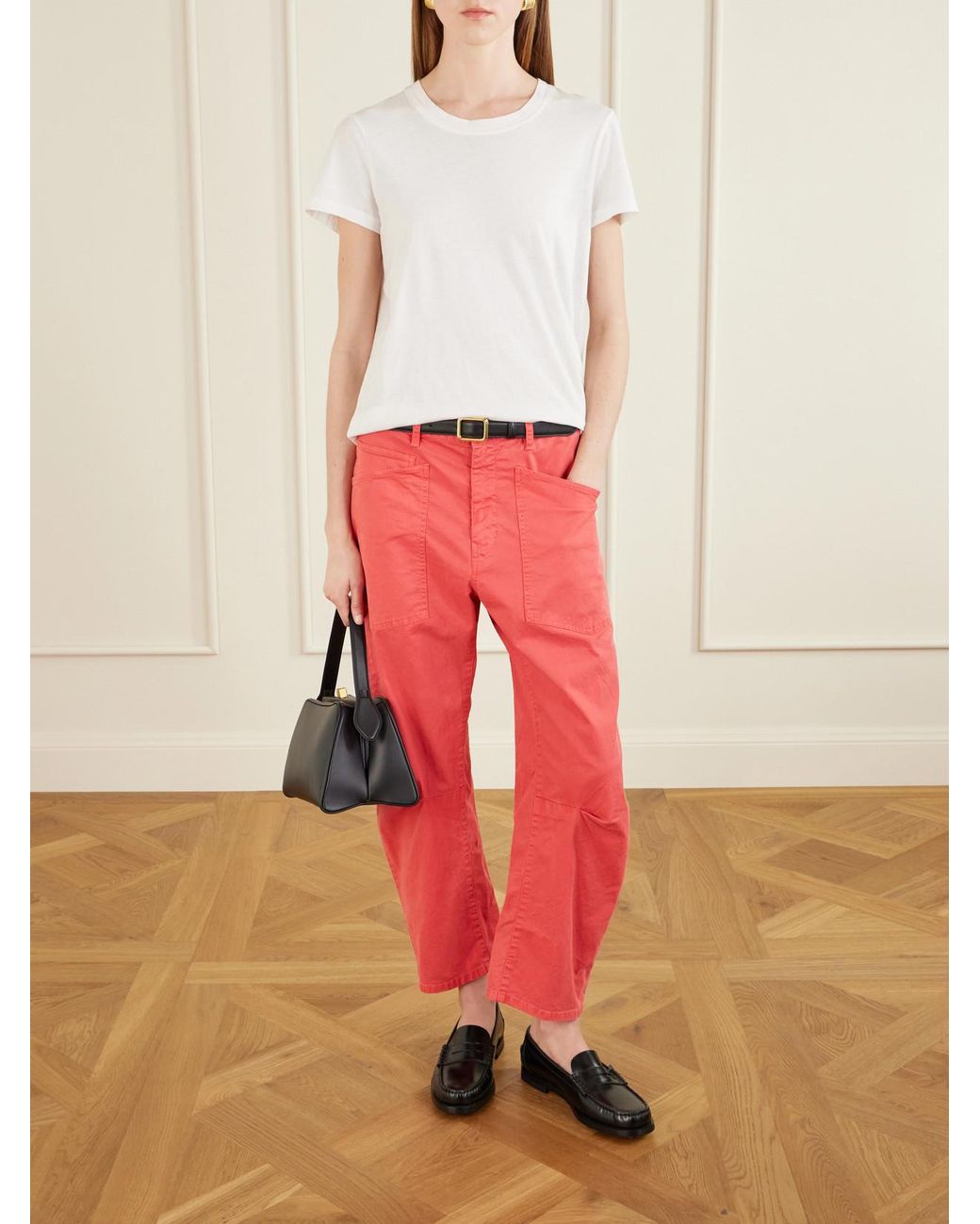 Nili Lotan Shon Cotton-Blend Twill Tapered Pants