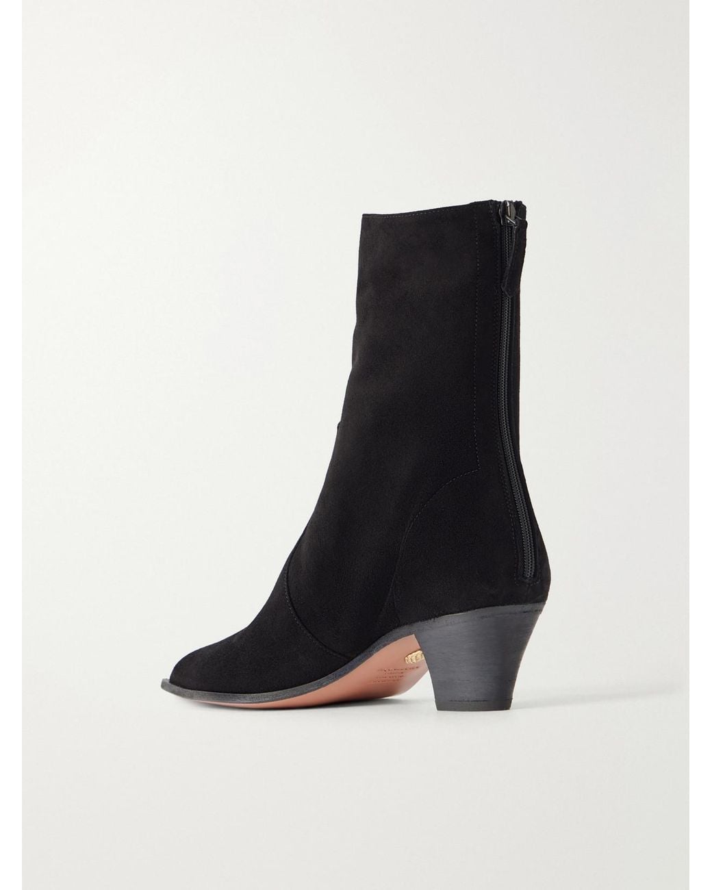 Aquazzura Black Brunswick Bootie 45 Suede Ankle Boots