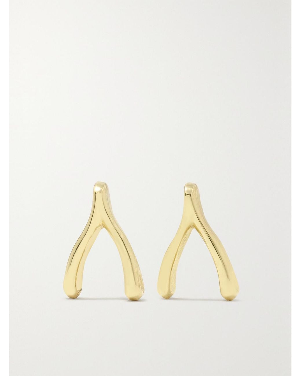 Jennifer Meyer Natural Mini Wishbone 18-Karat Earrings