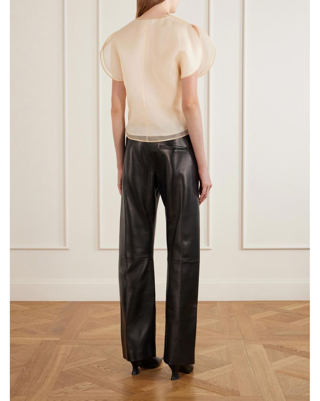 Khaite Natural Briar Silk-Organza Blouse