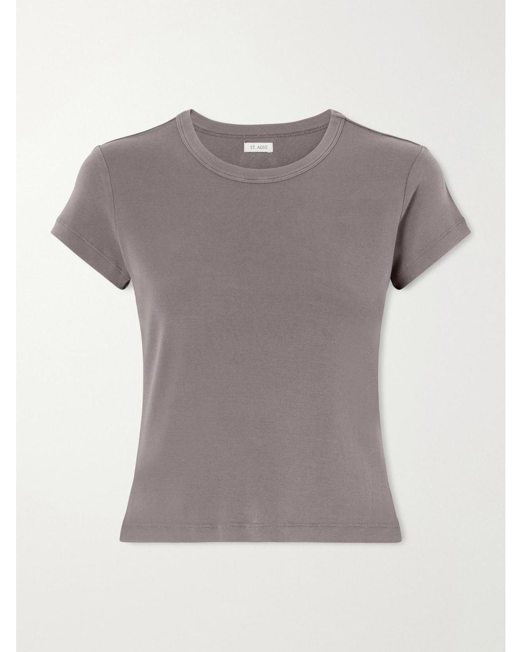 St. Agni Gray Baby Tee Organic Cotton-Jersey T-Shirt