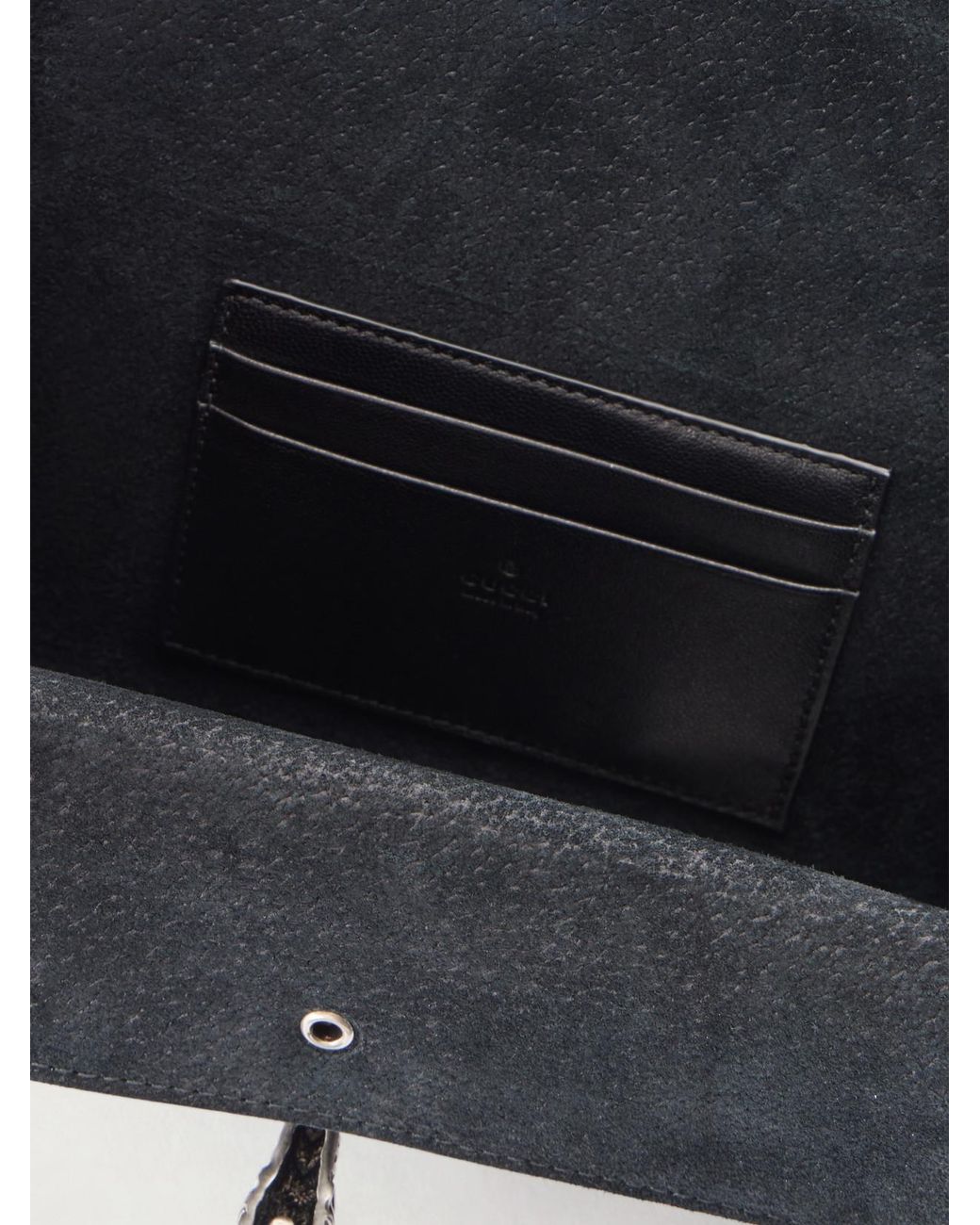 Gucci Black Dionysus Leather-Trimmed Coated Canvas-Jacquard Shoulder Bag