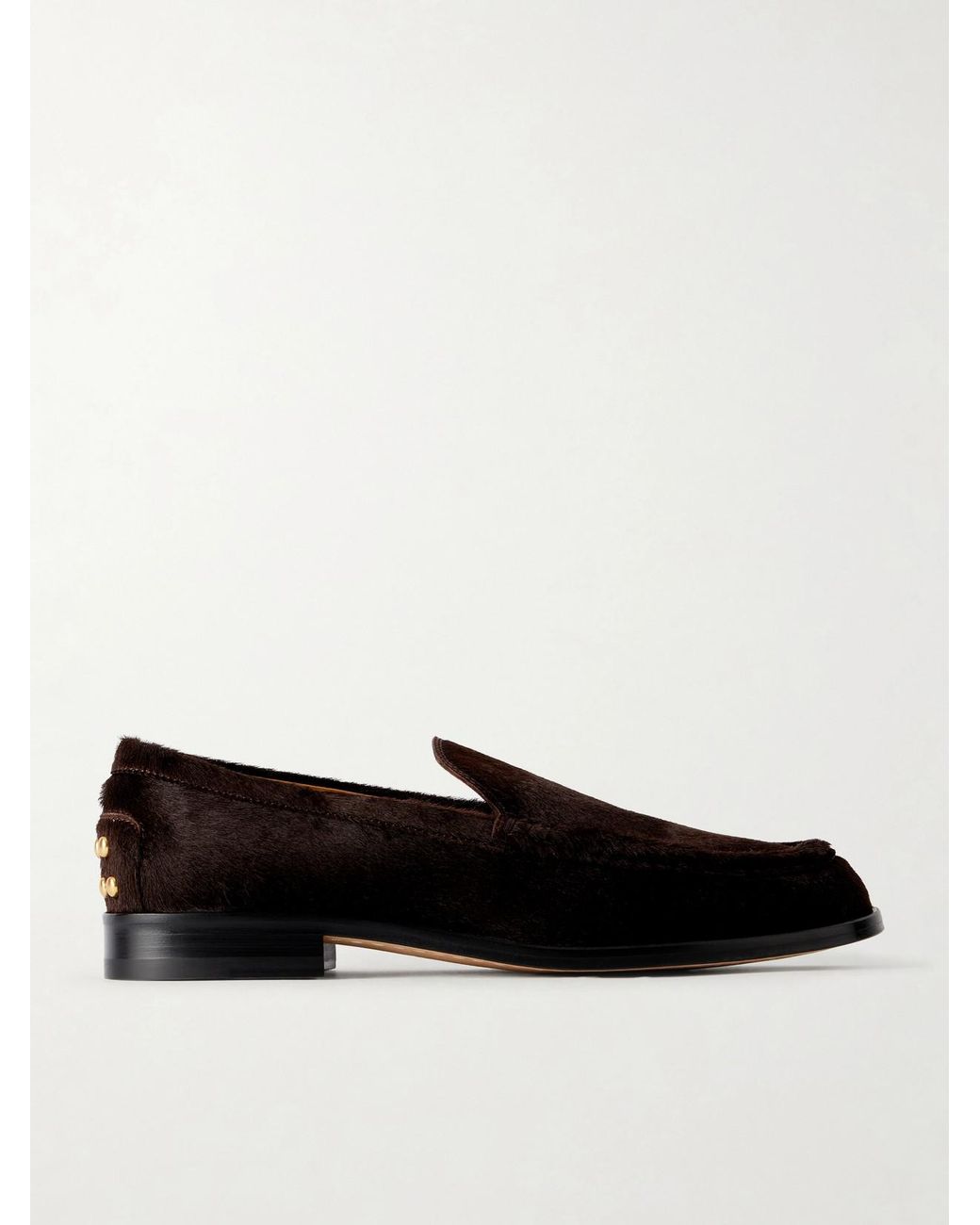 Tod's Black Studded Calf Hair Loafers