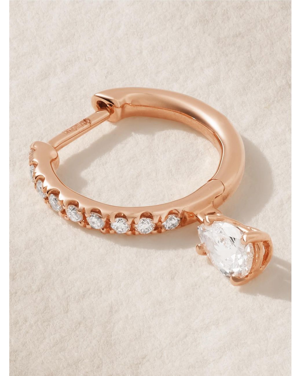 Anita Ko Natural Huggies 18-Karat Rose Diamond Single Hoop Earring