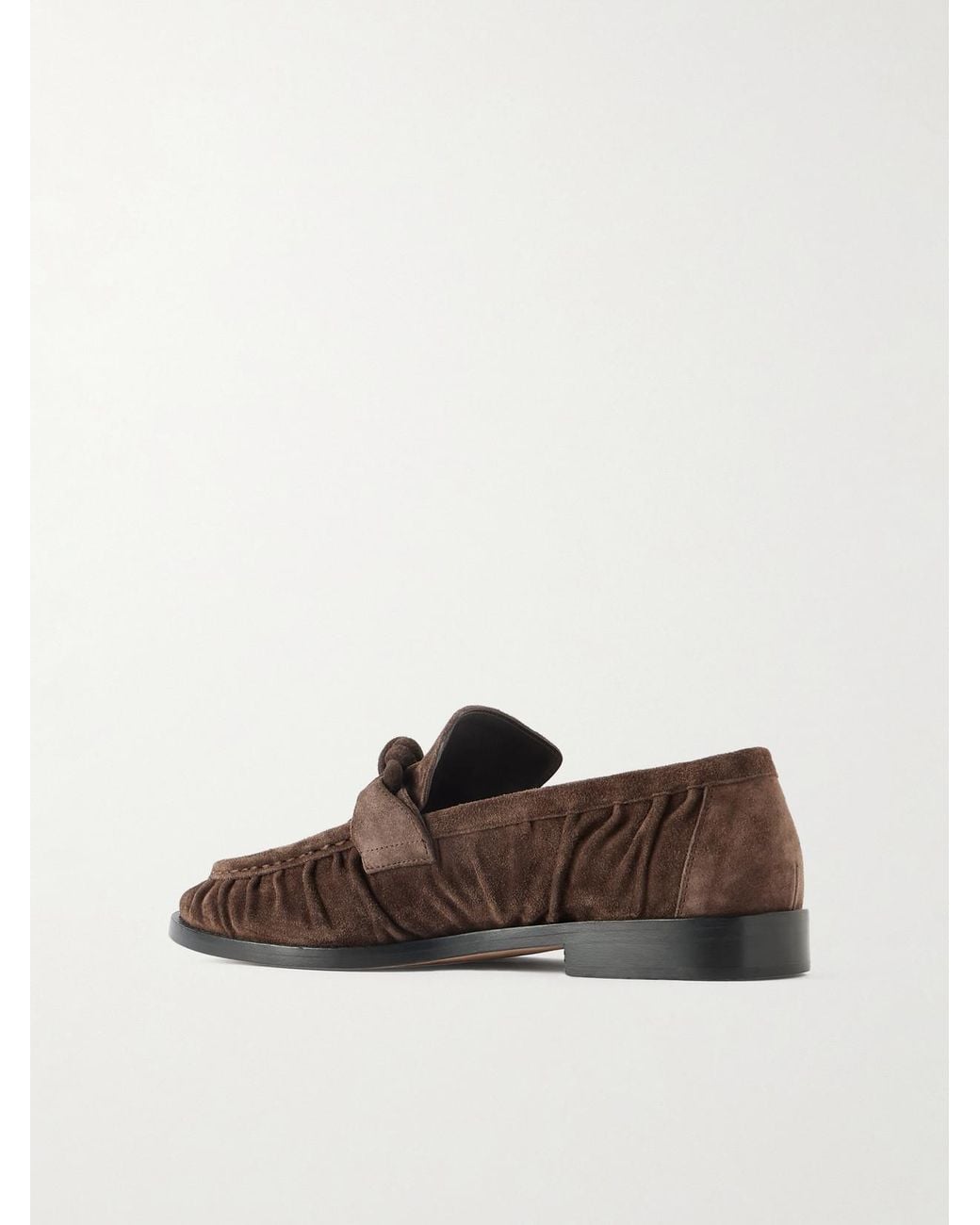 Bottega Veneta Brown Astaire Knotted Suede Loafers