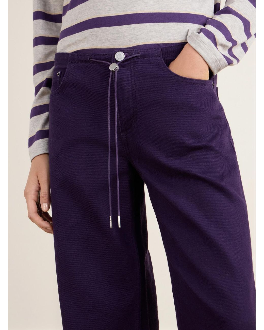Still Here Purple Cool Low-Rise Straight-Leg Jeans