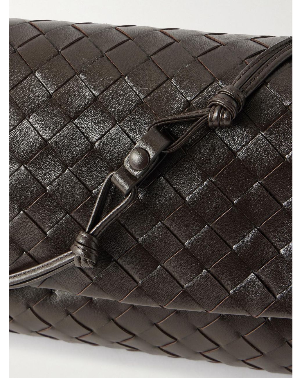 Bottega Veneta Black Giorno Intrecciato Leather Shoulder Bag