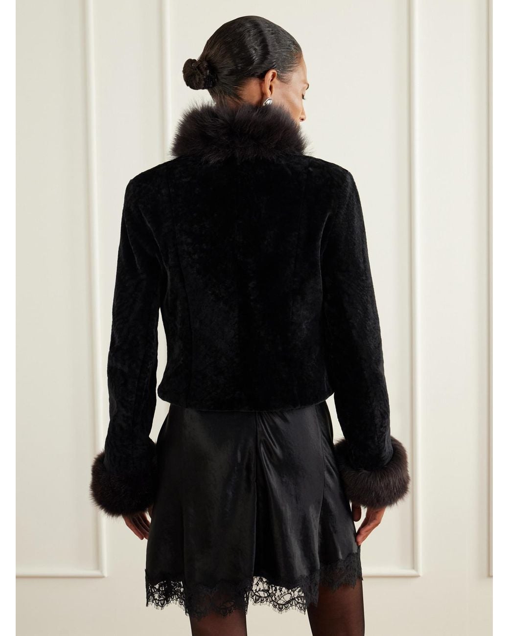 Nour Hammour Black Sofie Shearling Jacket
