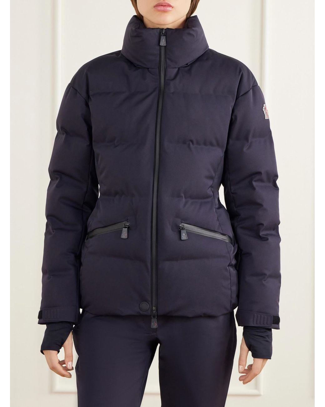 Moncler Blue Tolima Hooded Belted Stretch-Shell Down Ski Jacket