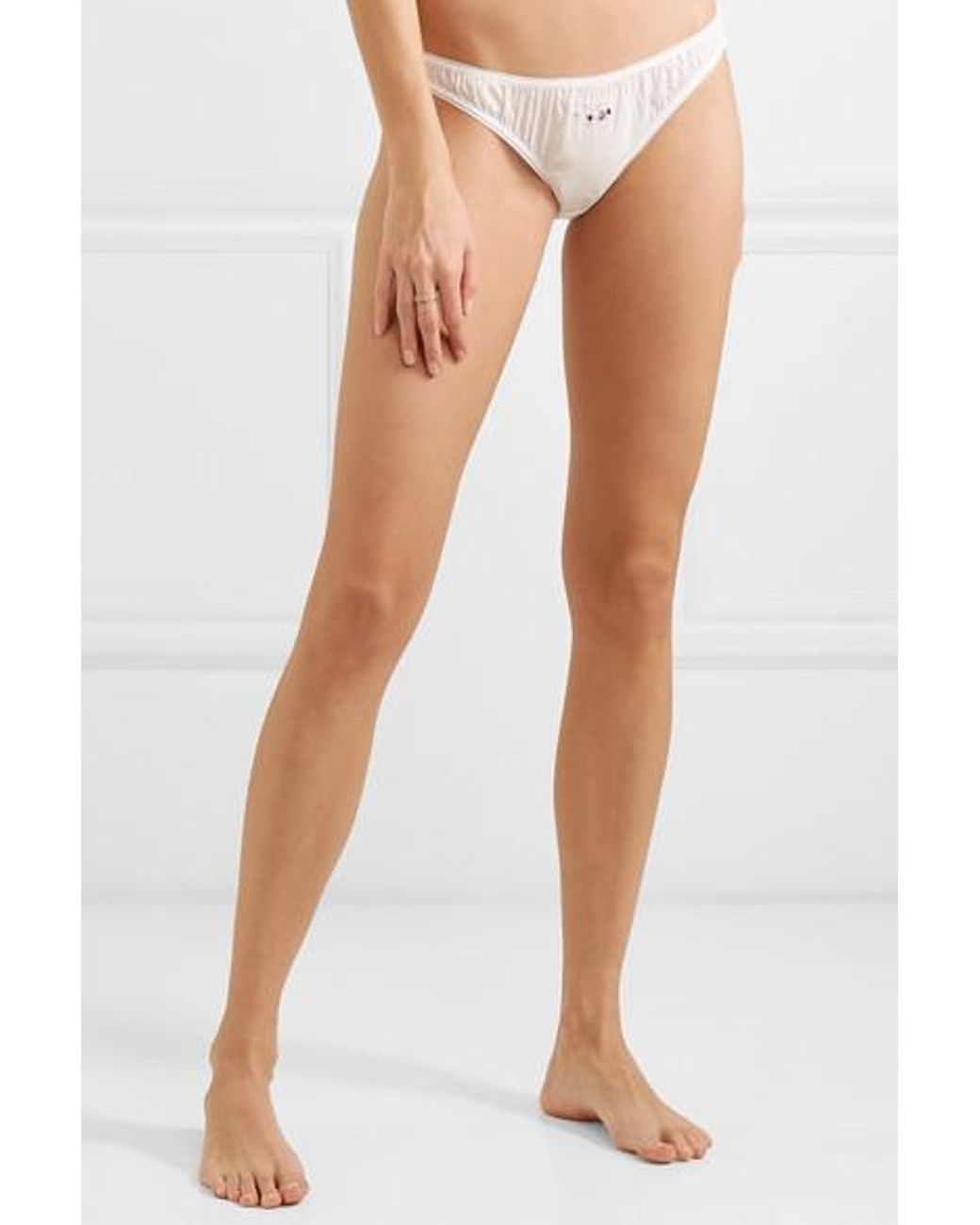 Stella McCartney Knickers Of The Week Set Of Seven Embroidered Cotton And  Silk-blend Briefs in White | Lyst Australia