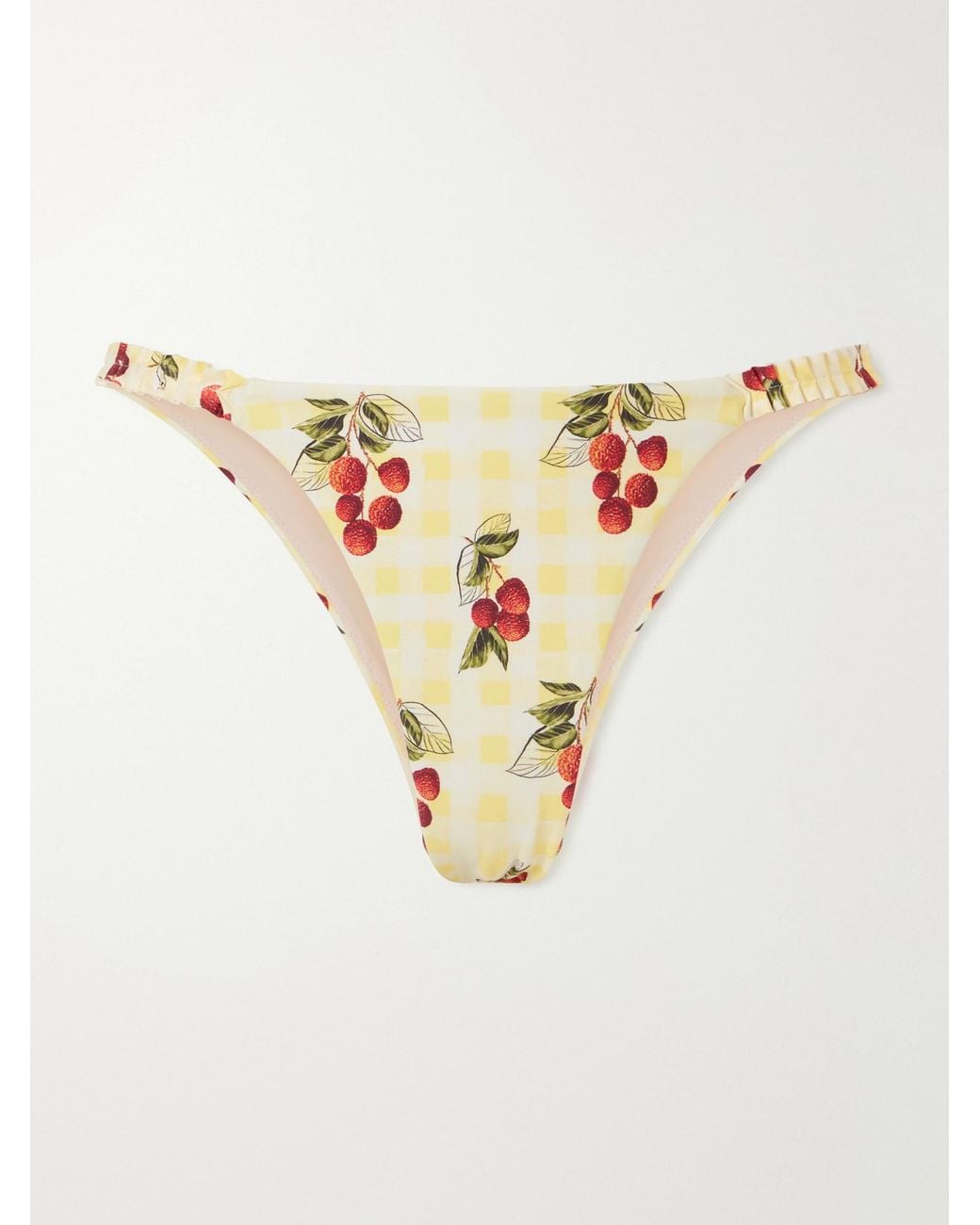 Agua Bendita Metallic Vera Printed Checked Bikini Briefs