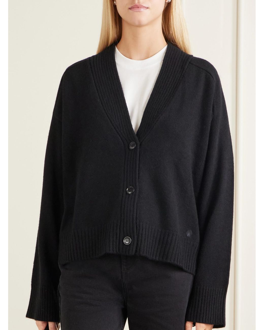 Loulou de Saison Black Kaia Lds Cashmere Cardigan