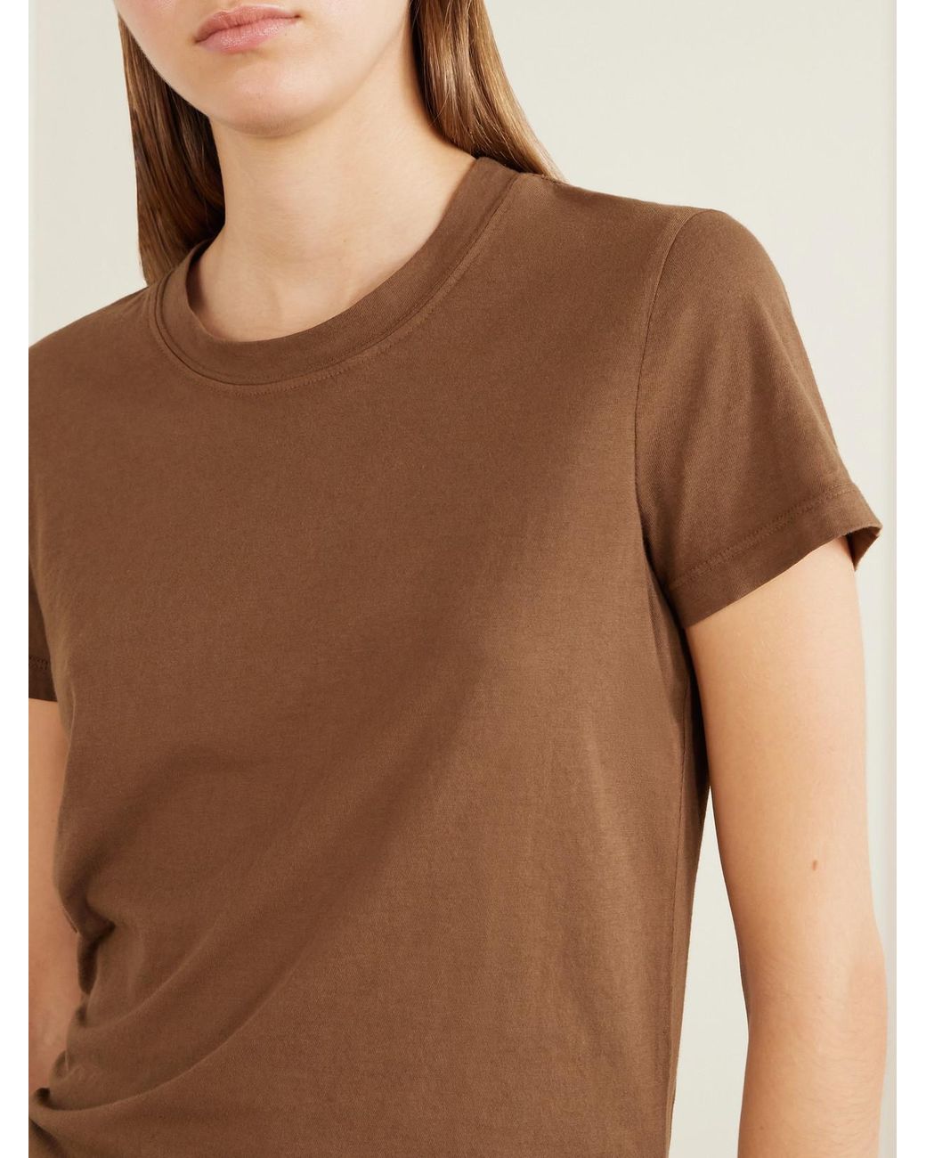 James Perse Brown Vintage Boy Cotton-Jersey T-Shirt