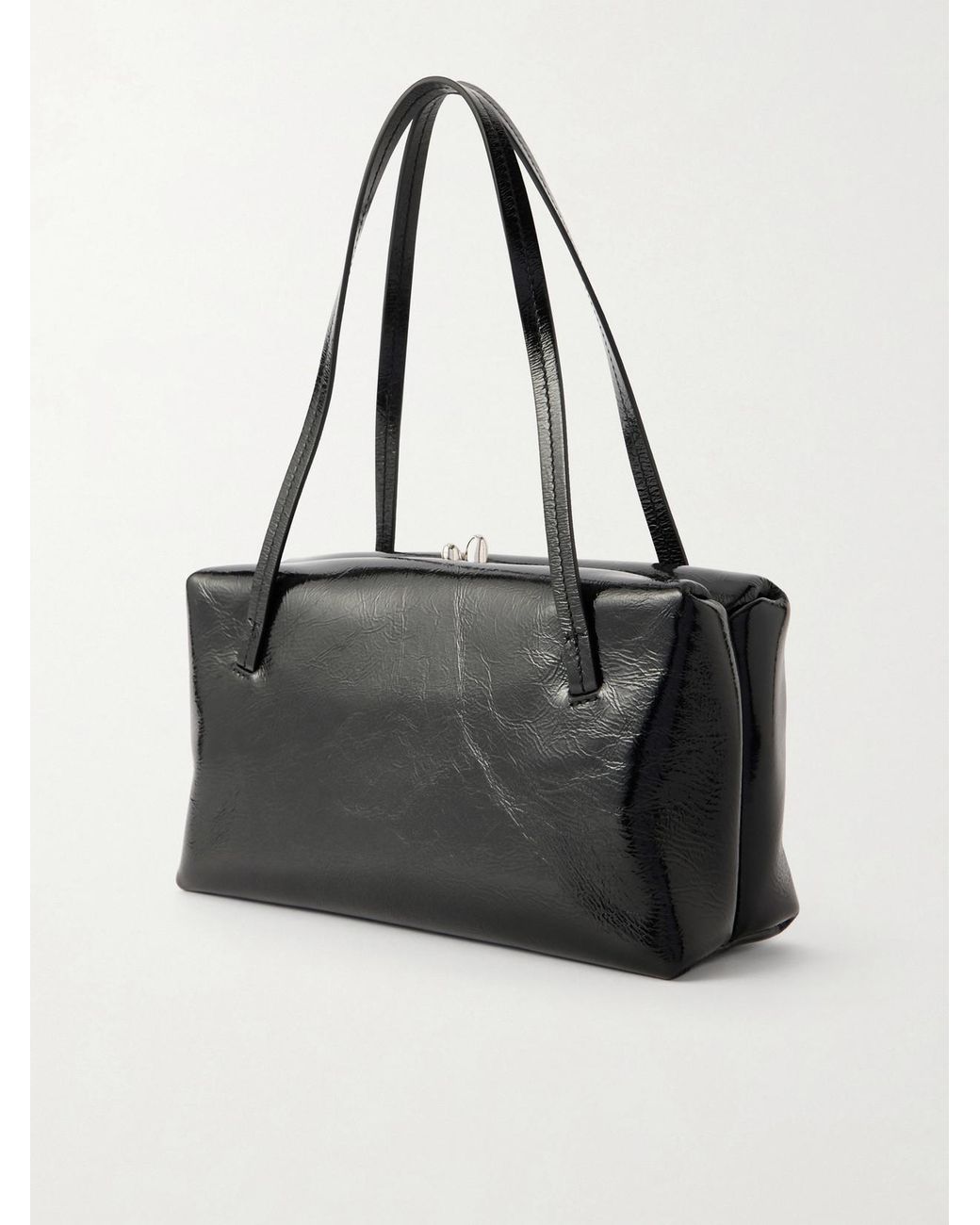 Jil Sander Black Goji Pillow Small Crinkled-Leather Shoulder Bag