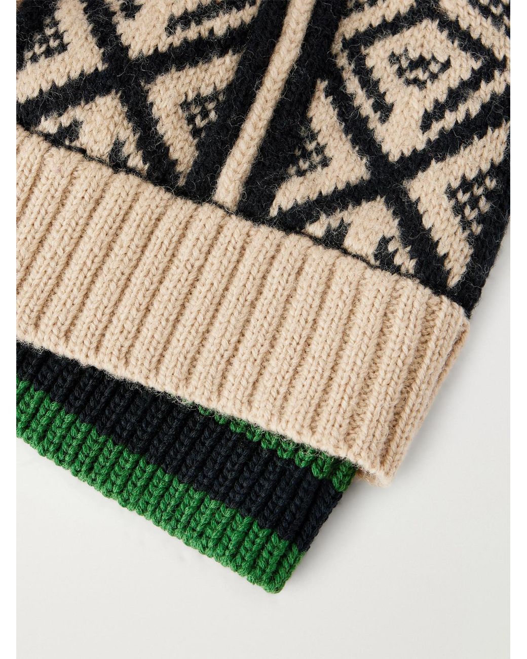 Dries Van Noten Multicolor Tie-Detailed Intarsia-Wool Beanie