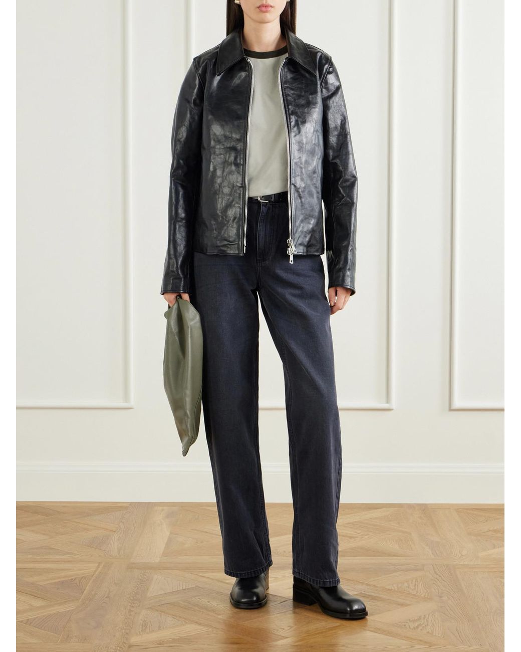 mfpen Blue Frequent Organic High-Rise Wide-Leg Jeans
