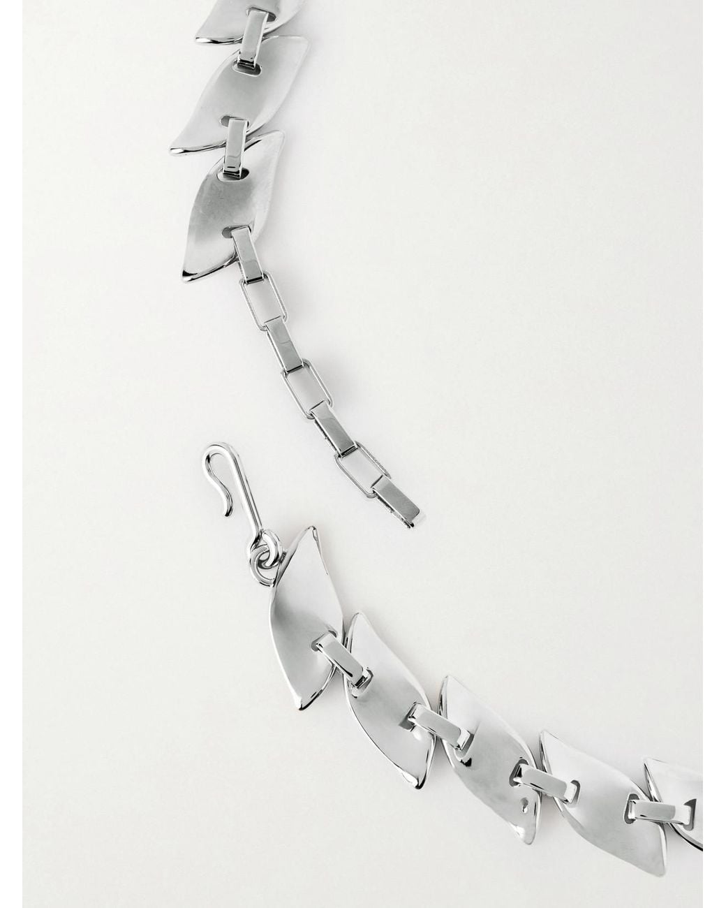 Khaite White Leaf-Tone Necklace