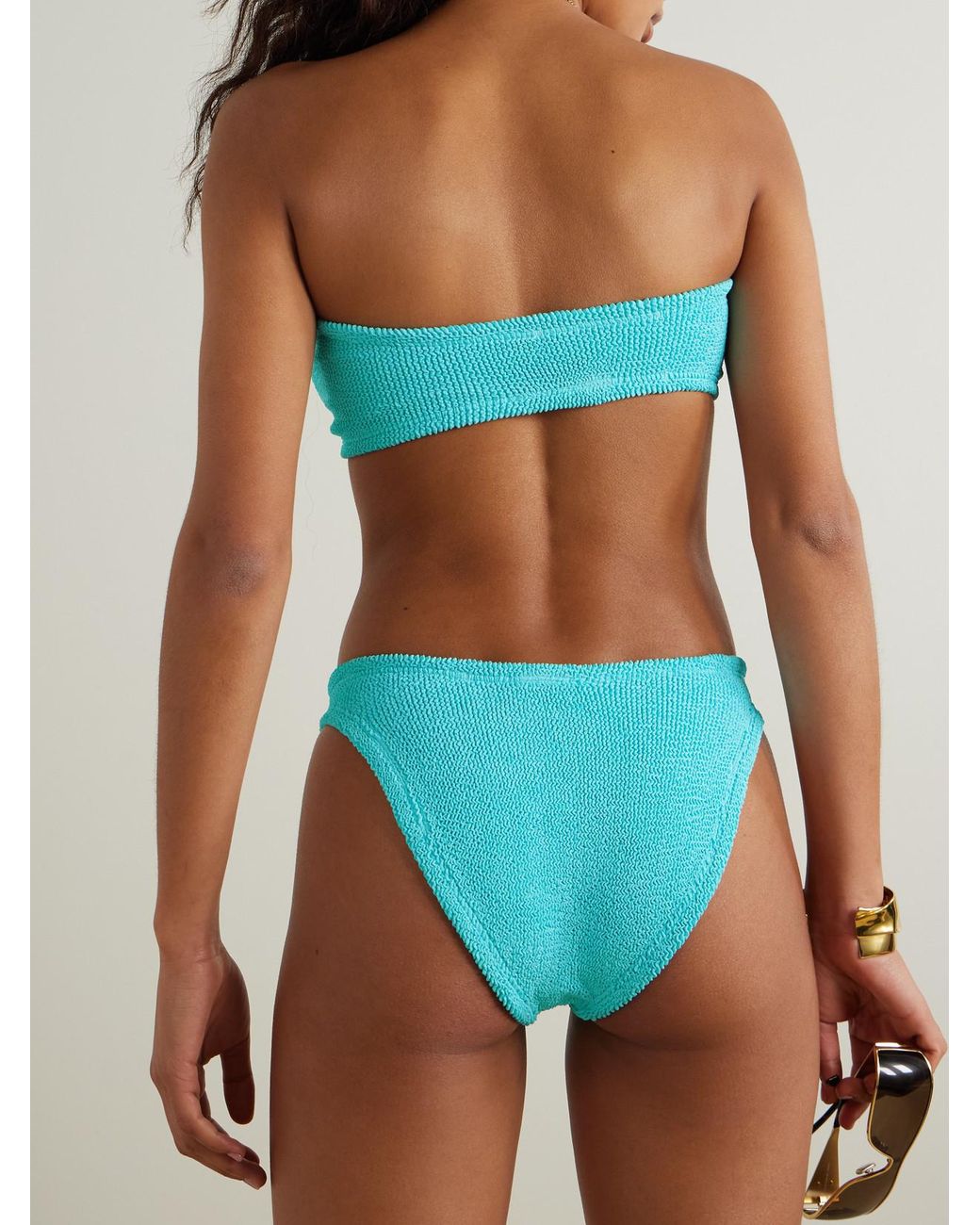 【HUNZA G】jean seersucker bandeau ビキニ HUNZA G Jean seersucker bandeau bikini | NET-A-PORTER