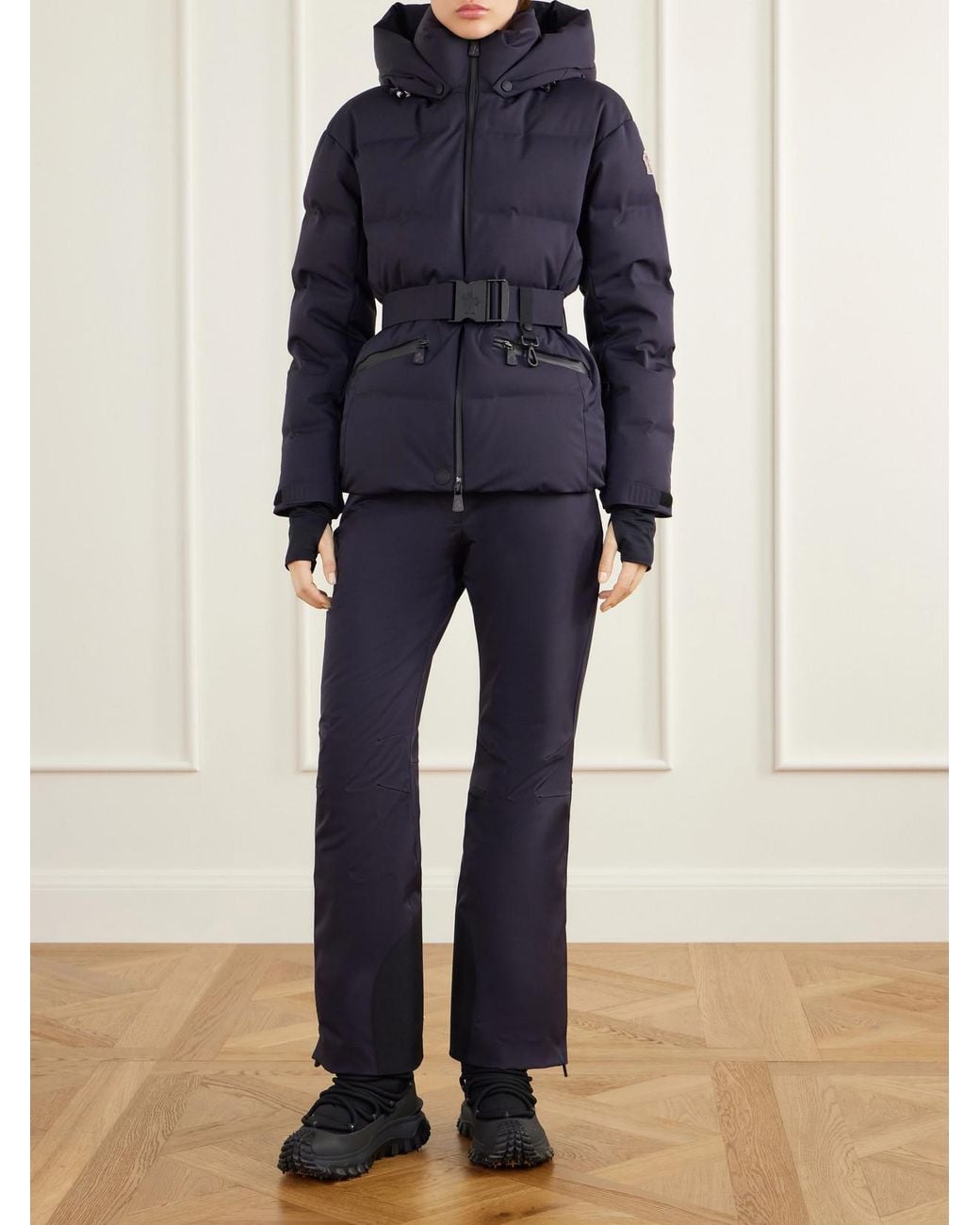 Moncler Blue Tolima Hooded Belted Stretch-Shell Down Ski Jacket