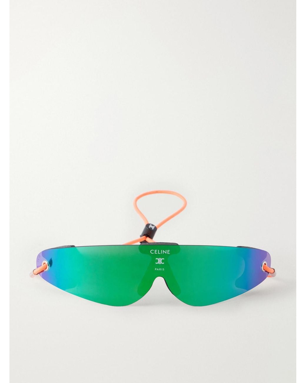 Céline Green Runner Shield-Style Injection Sunglasses