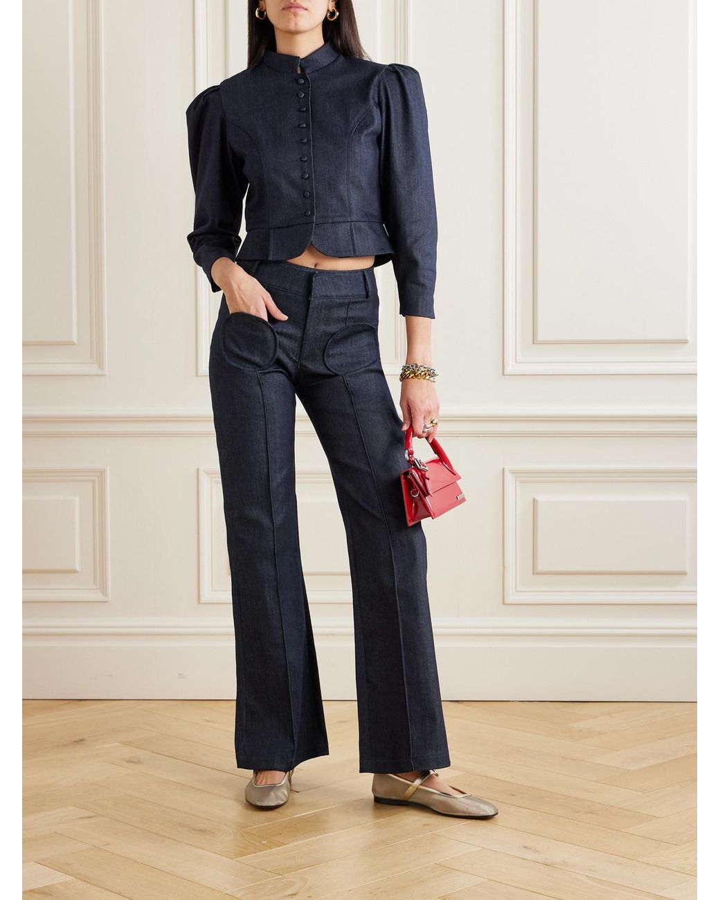 D'Estree Blue Amoako Denim Peplum Jacket