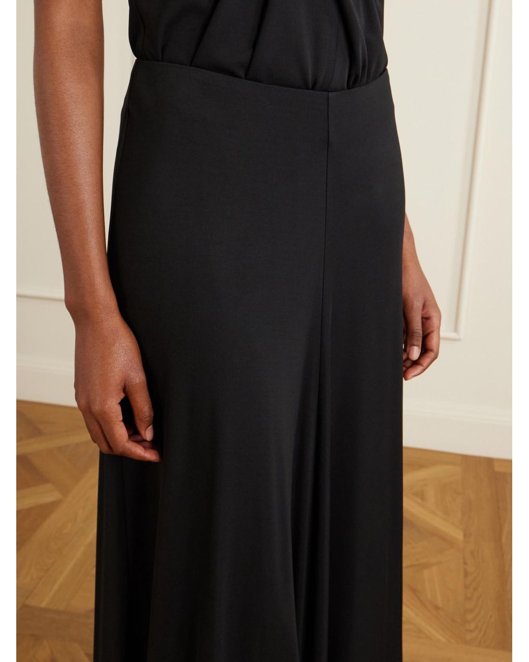 Totême  Black Draped Jersey Maxi Skirt