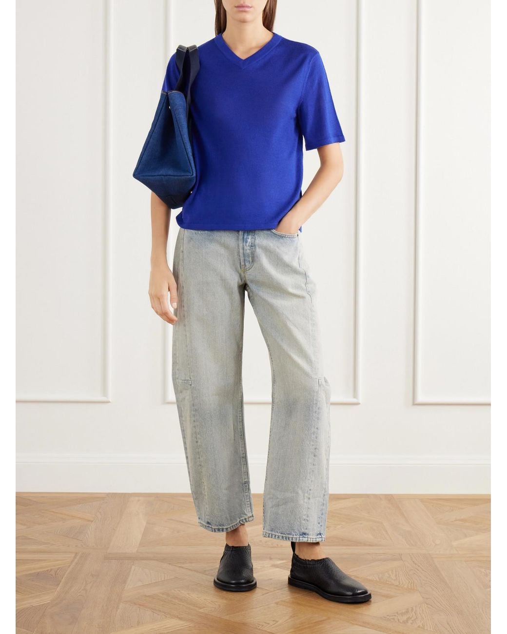 B Sides Blue Merino Wool T-Shirt