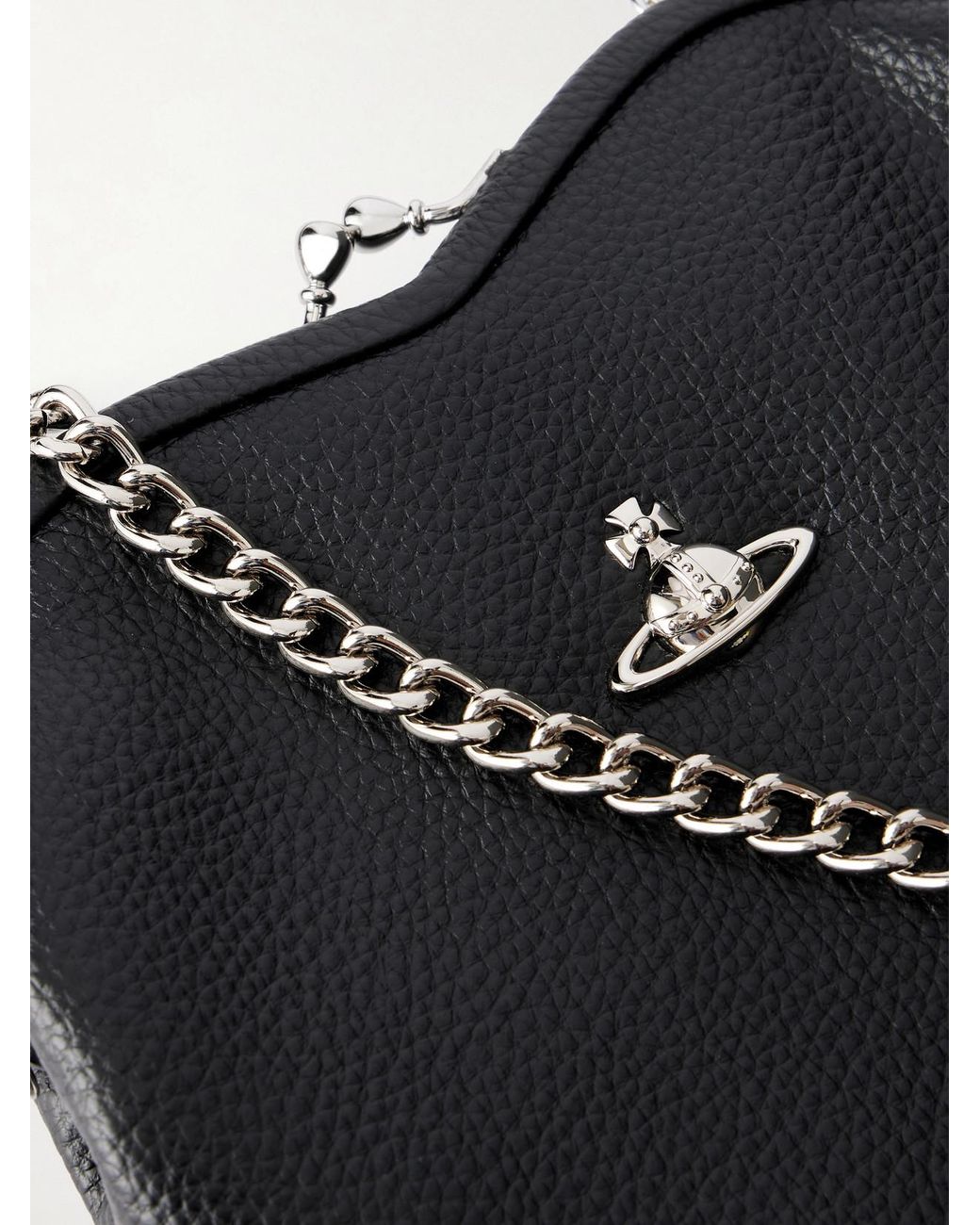 Vivienne Westwood Black Belle Heart Logo-Appliquéd Leather-Effect Shoulder Bag