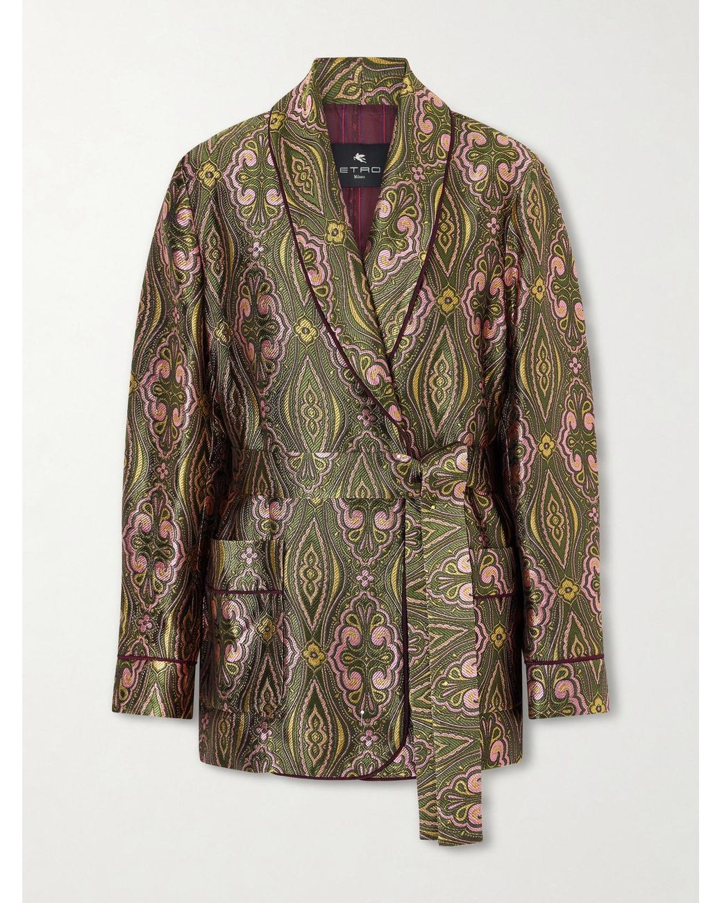 Etro Metallic Jacquard Crepe Blazer