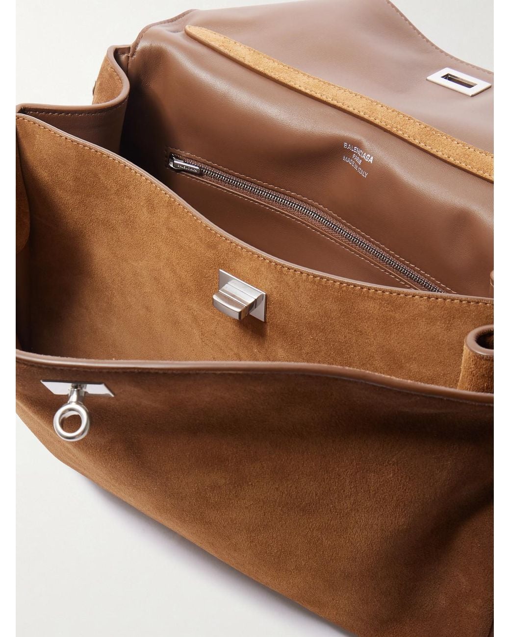 Balenciaga Brown Rodeo Medium Suede Shoulder Bag