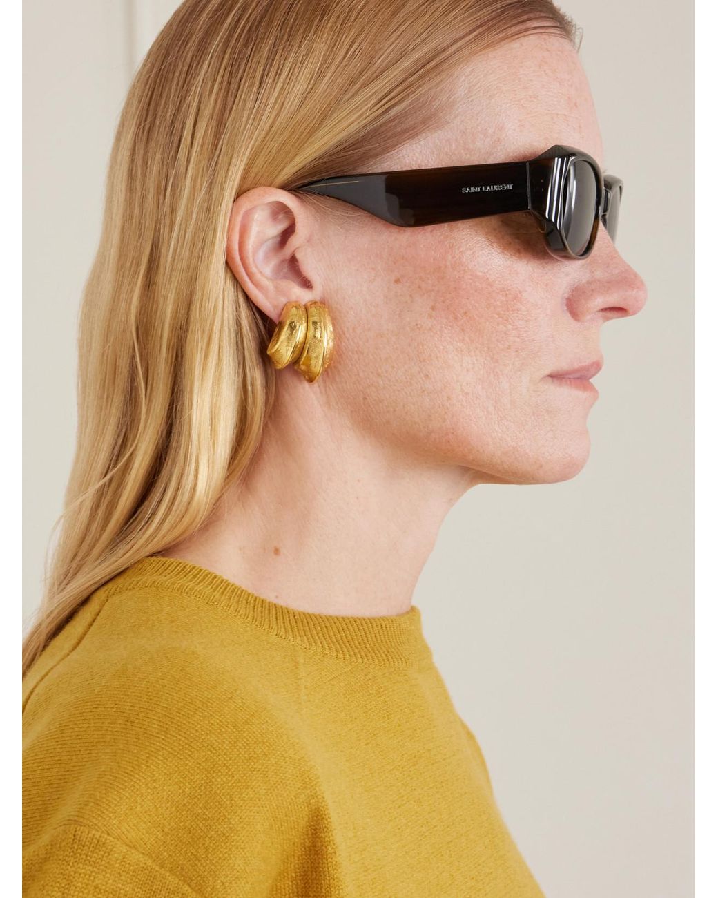 Saint Laurent Green Sl 868 Squared-Frame Acetate Sunglasses