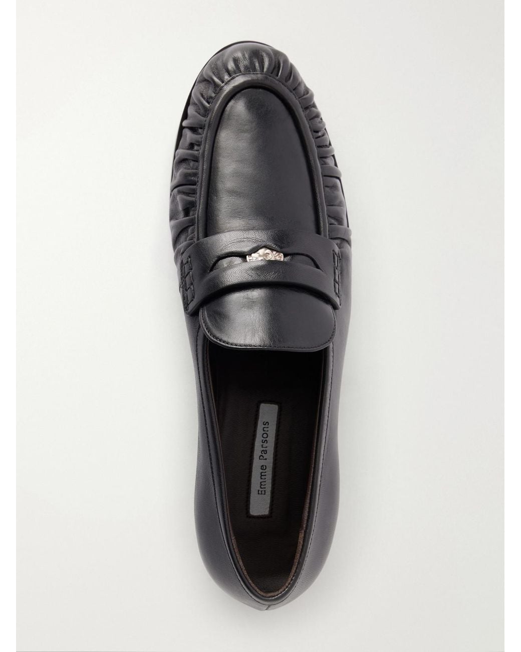 Emme Parsons Black Girona Leather Penny Loafers