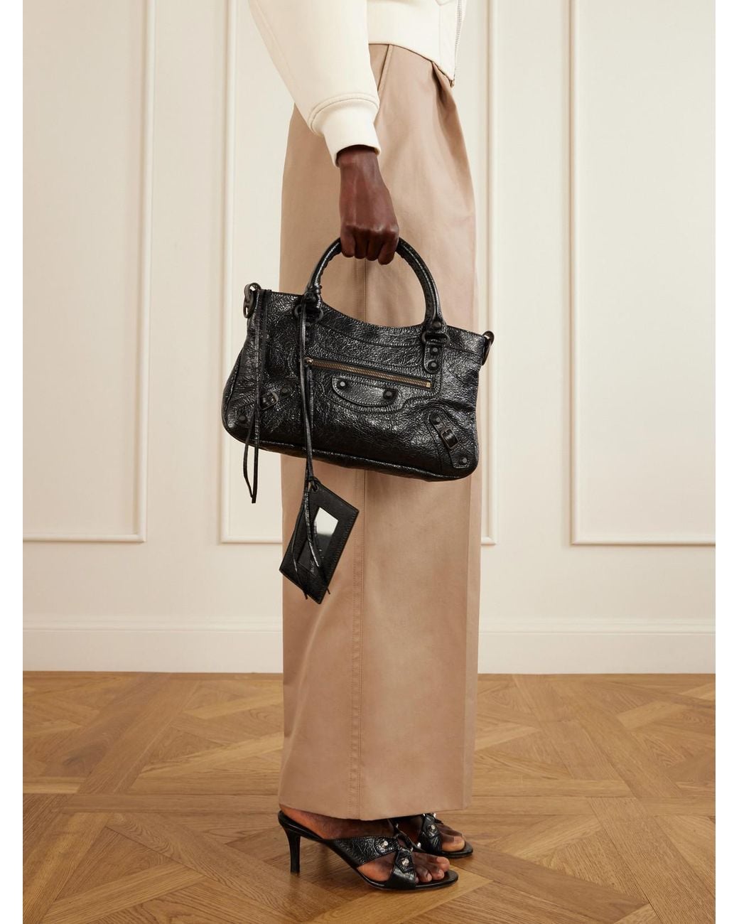 Balenciaga Black Le City First Leather Shoulder Bag