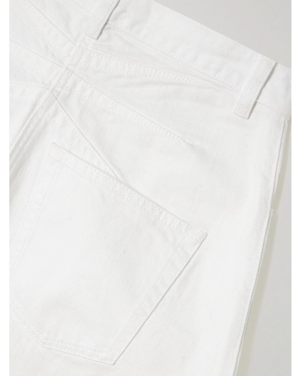 Alaïa White Mid-Rise Barrel-Leg Jeans
