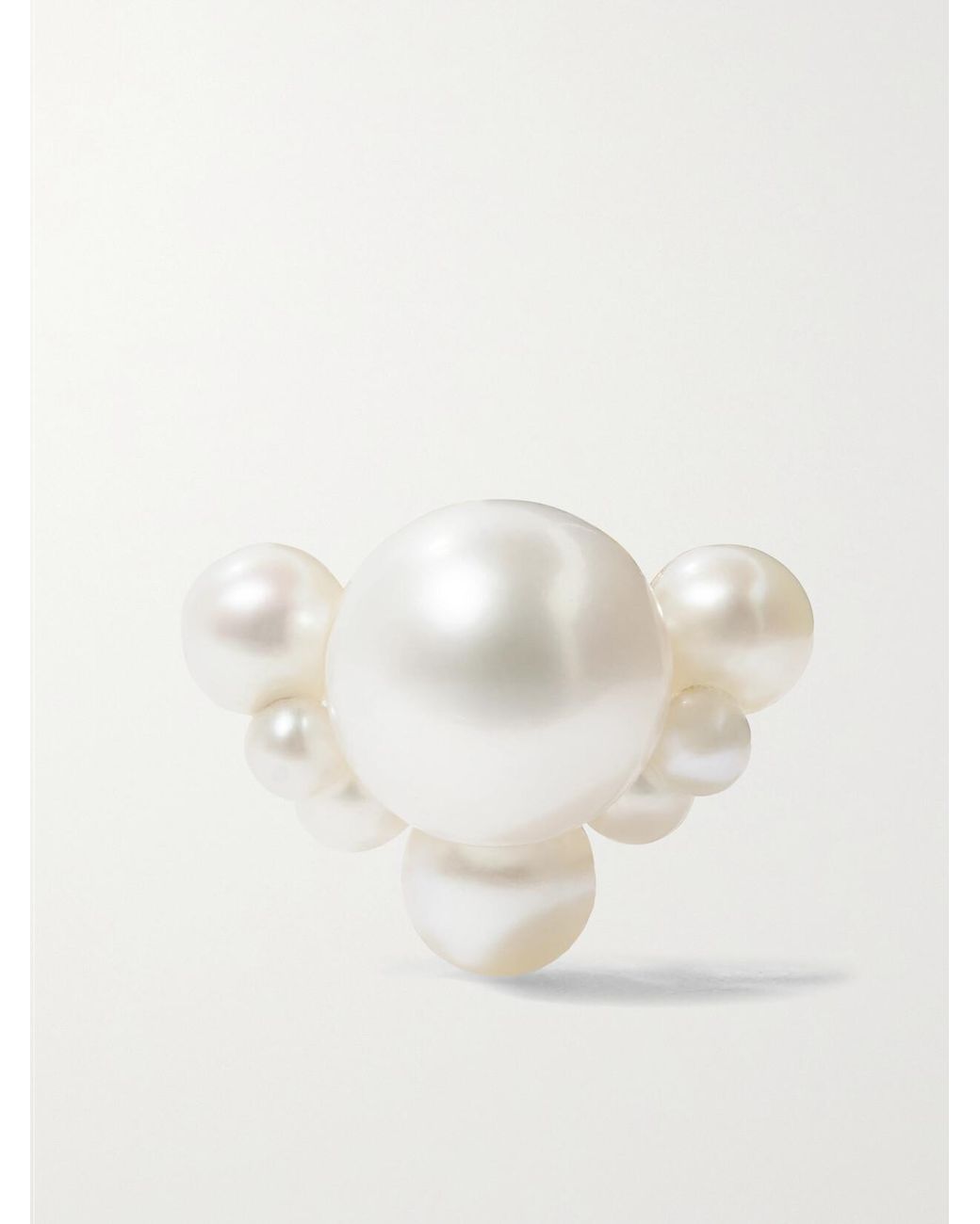 Sophie Bille Brahe White Chambre De Perle 14-Karat Pearl Single Earring