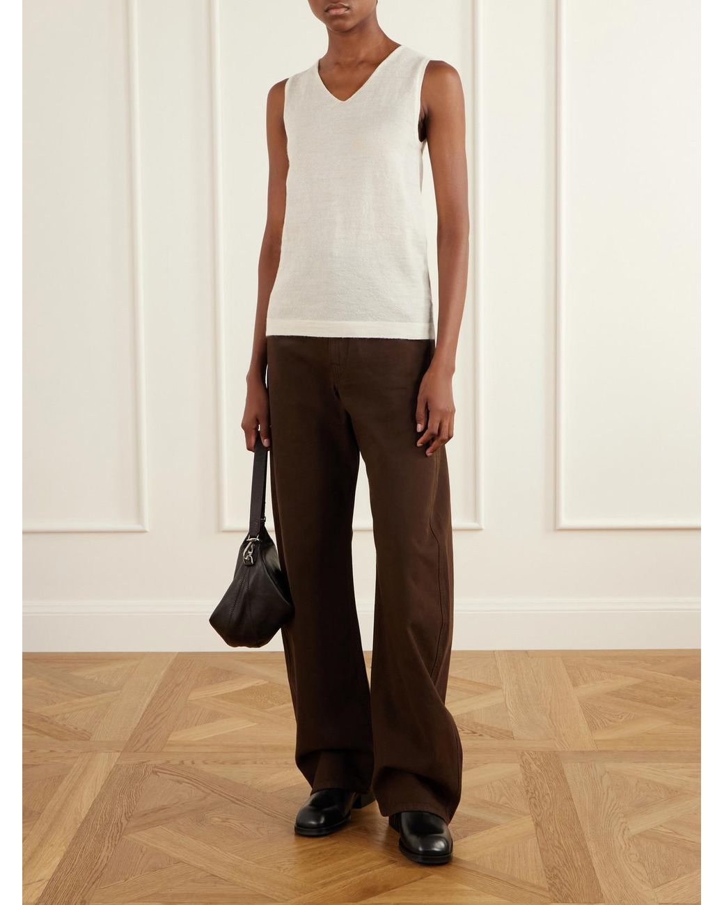 Lauren Manoogian White Alpaca And Merino Wool-Blend Tank