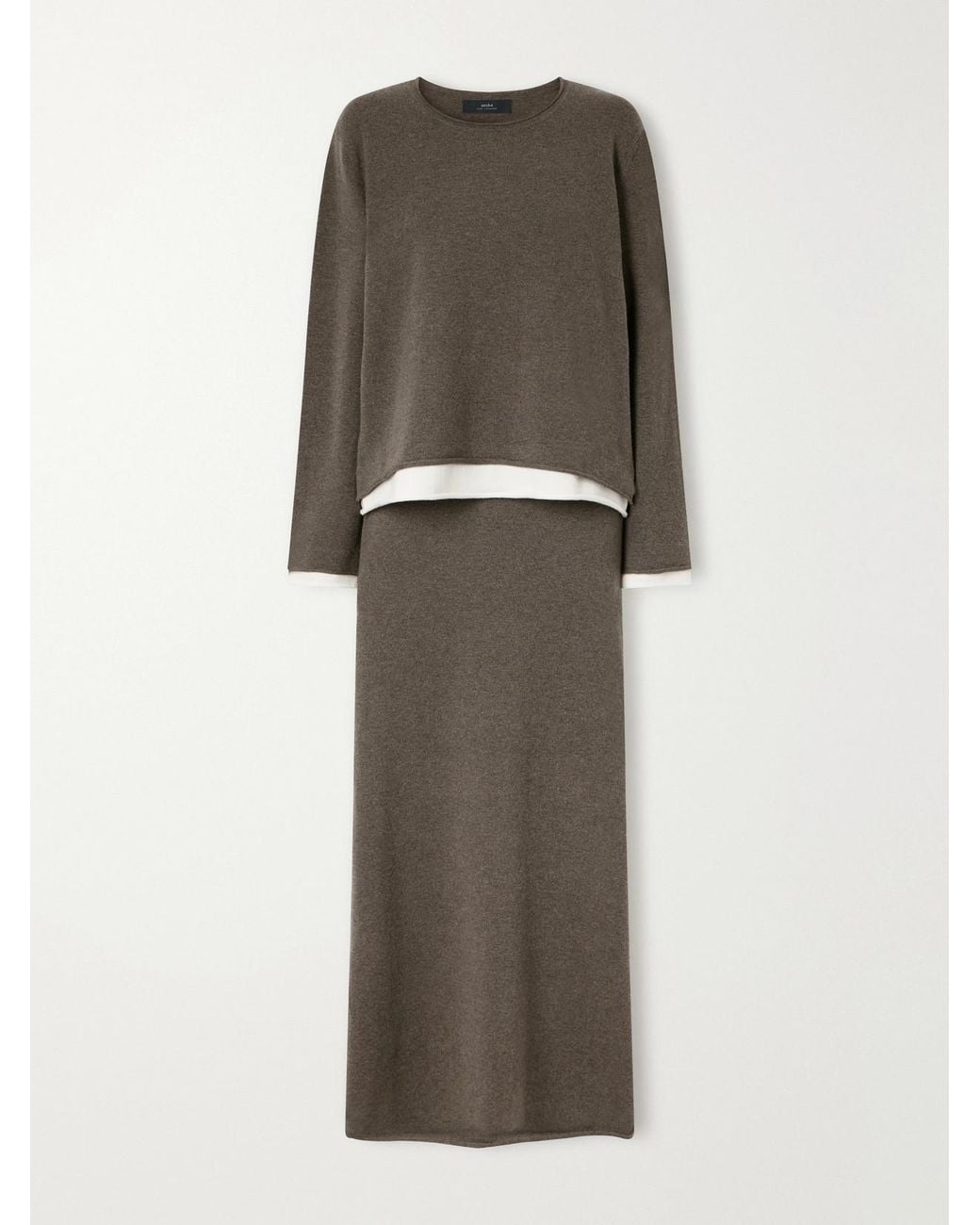 arch4 Natural Mirella Cashmere Sweater And Midi Skirt Set