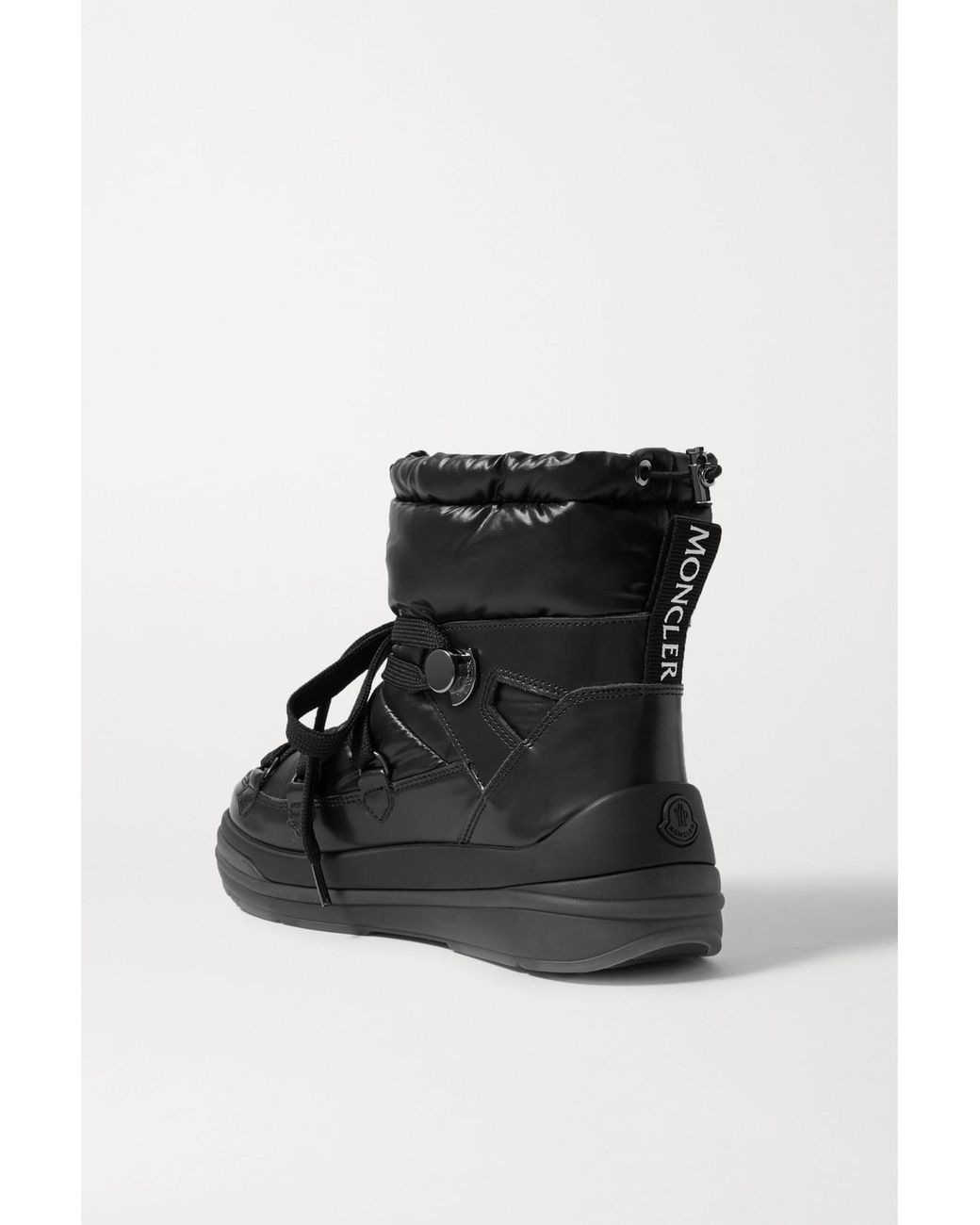 Moncler Black Insolux Leather And Padded Shell Ankle Boots