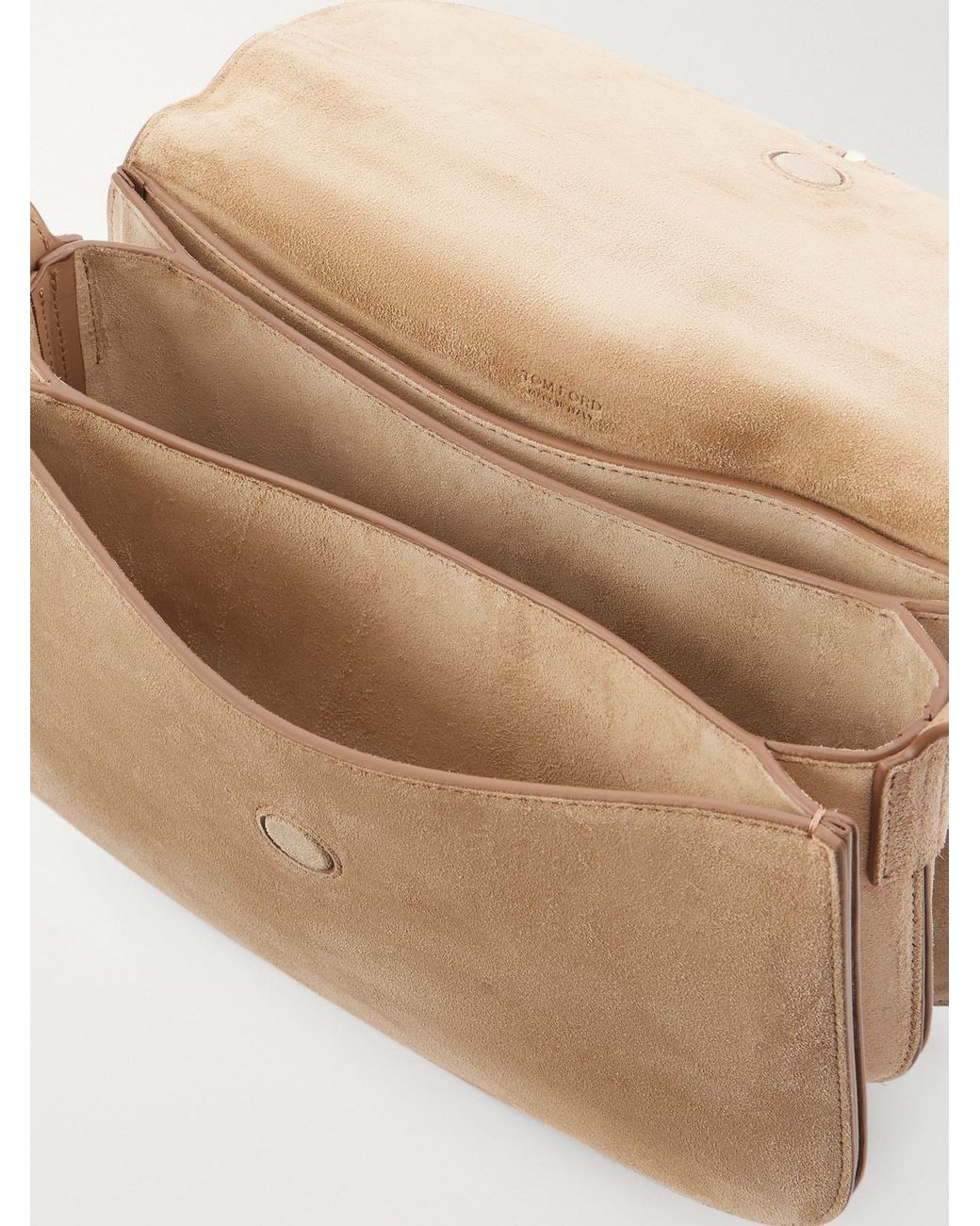 Tom Ford Natural Small Suede Shoulder Bag