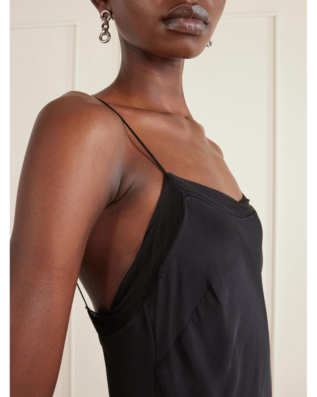 Totême Blue Silk-Satin Slip Dress