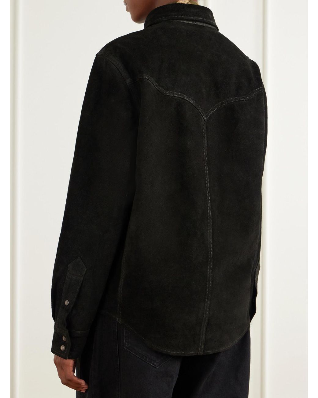 RRL Black Willett Paneled Suede Jacket