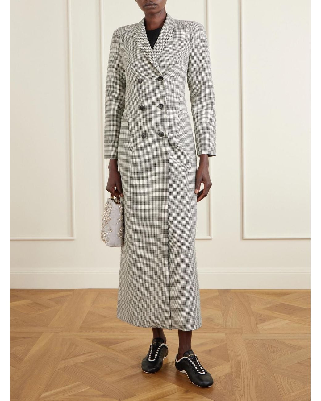 Dries Van Noten Gray Crystal-Embellished Woven Shoulder Bag