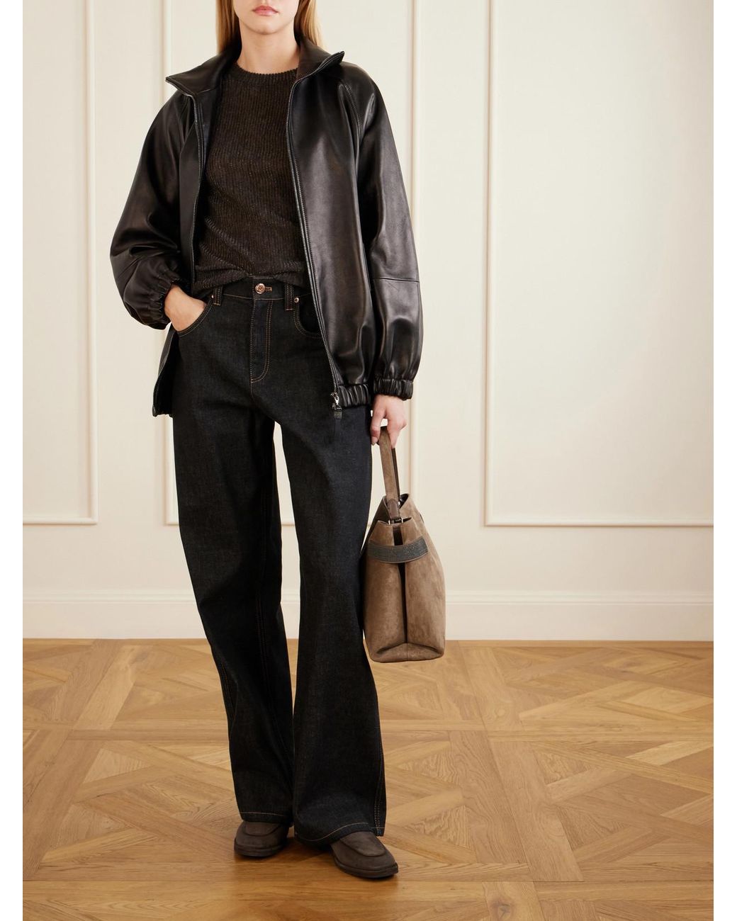 Brunello Cucinelli Black Metallic Silk, Alpaca And Wool-Blend Sweater