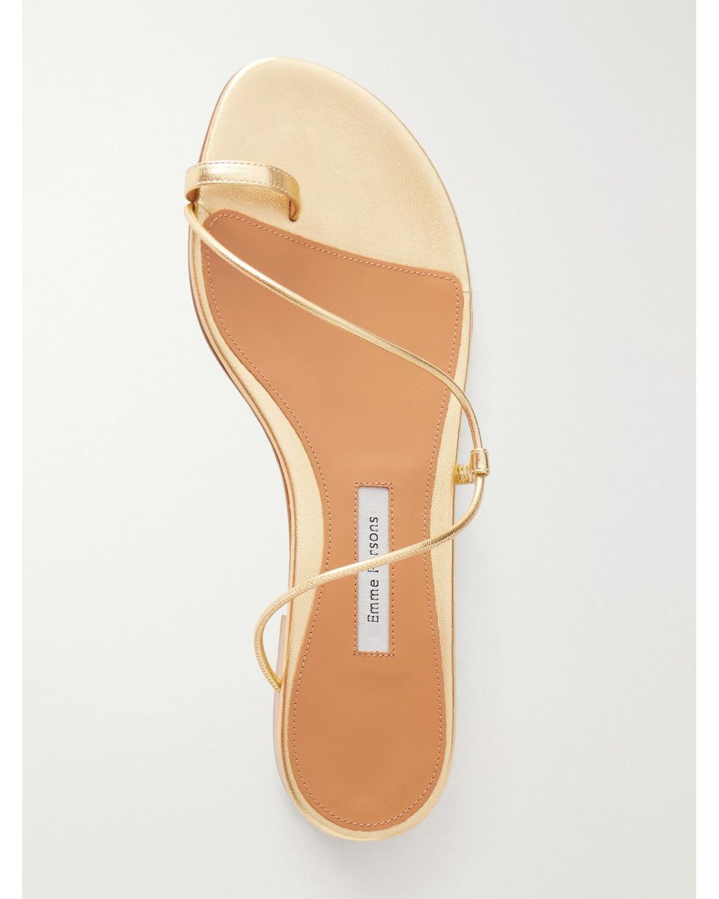 Emme Parsons Natural Susan Metallic-Leather Sandals