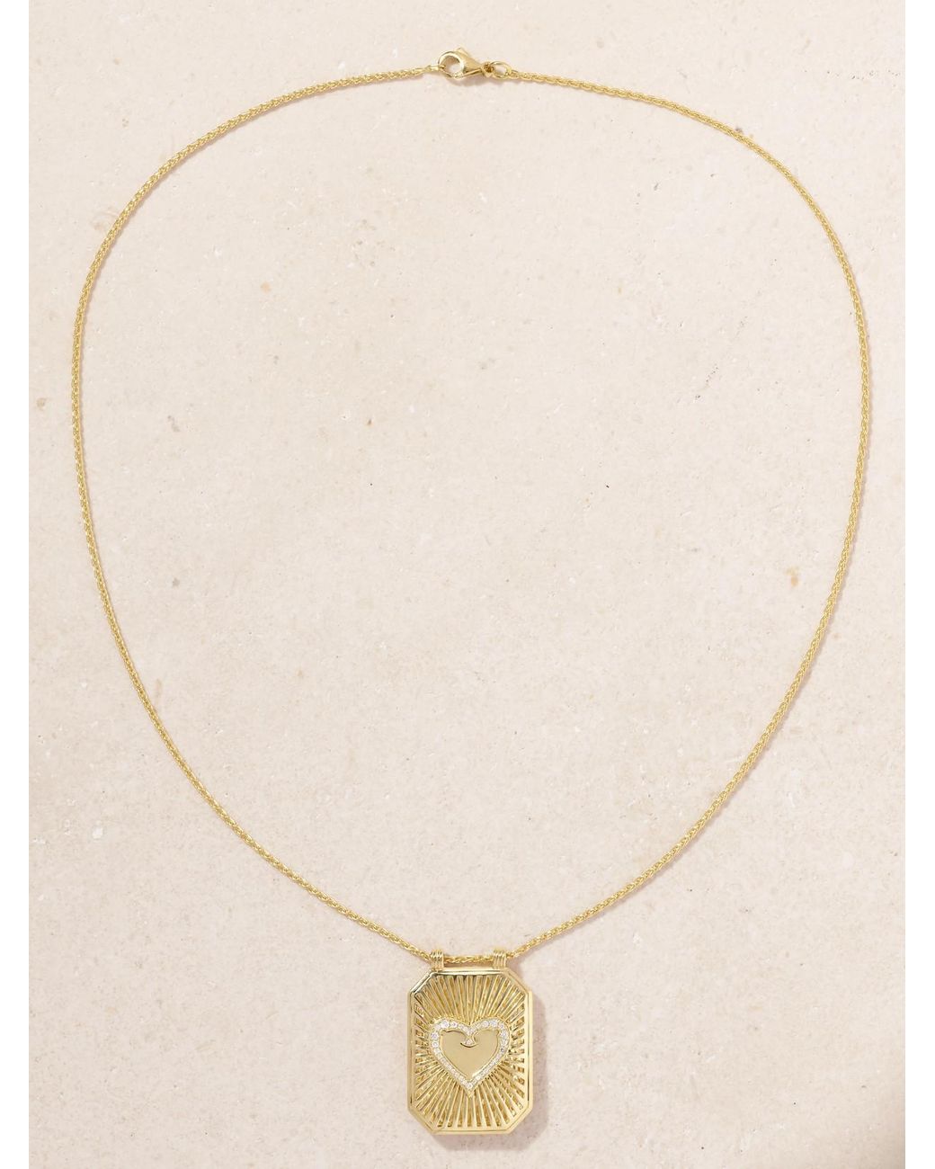 Marie Lichtenberg Natural Heart Scapular 18-Karat Diamond Necklace