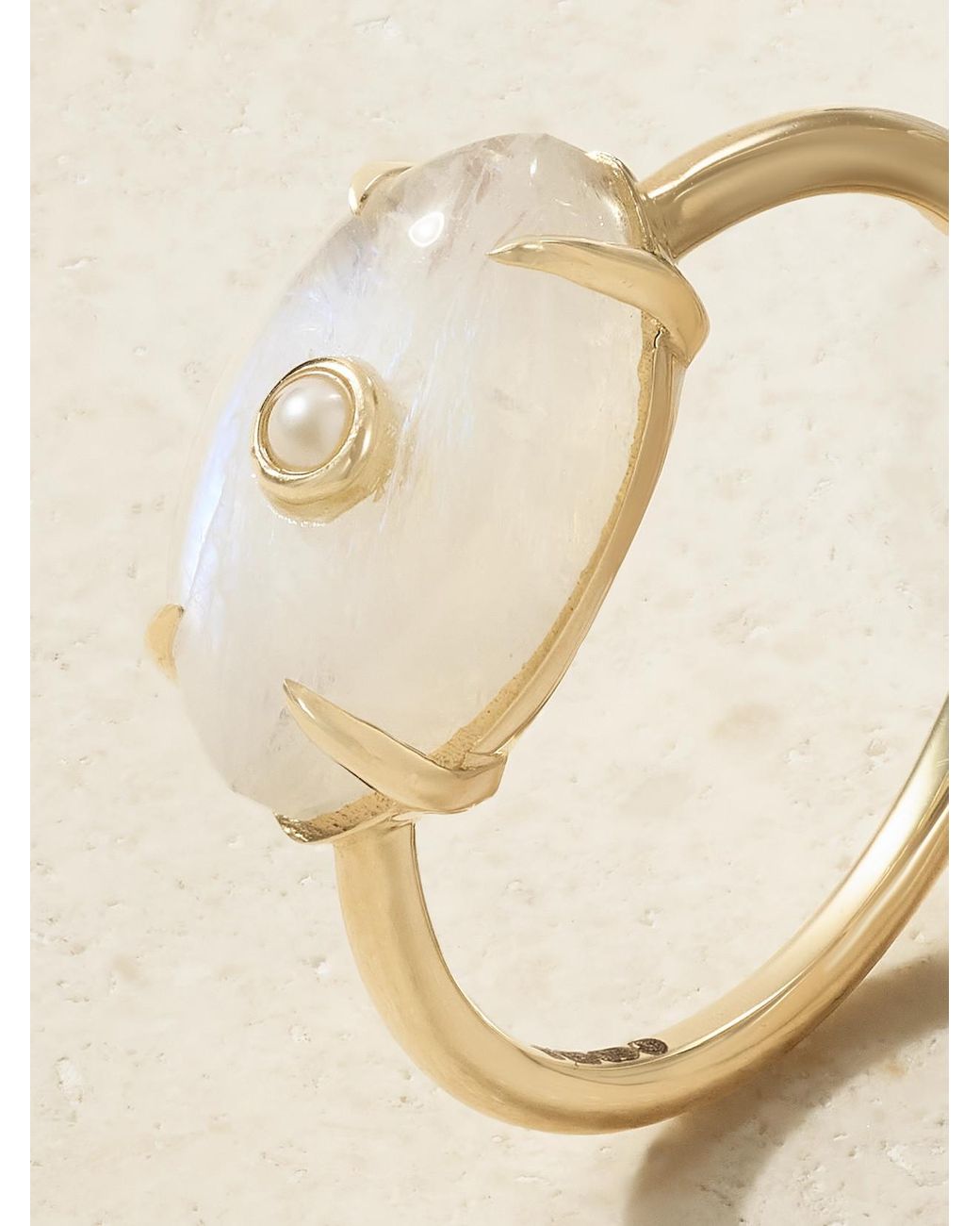 Sydney Evan Natural Evil Eye 14-Karat, Moonstone And Pearl Ring